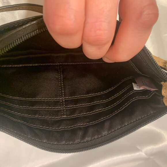 Coach Women's Signature PVC Corner Zip Large Wristlet SV/Brown Azalea F51258 - Picture 9 of 16